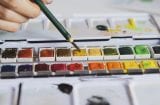 Painting using a multi-colored palette