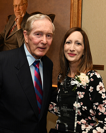 Dr. Frist, Jr., with Donna Harrell, this year’s recipient of the HCA Innovators award in the quality and patient safety category.