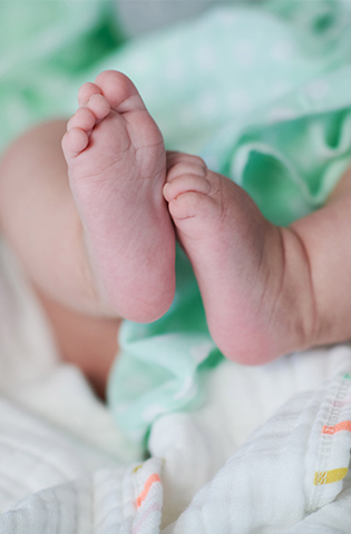 Closeup of baby feet