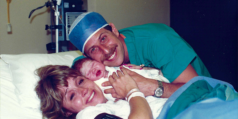 Dr. Raymond Poliakin, wife, Victorine and newborn Lauren.