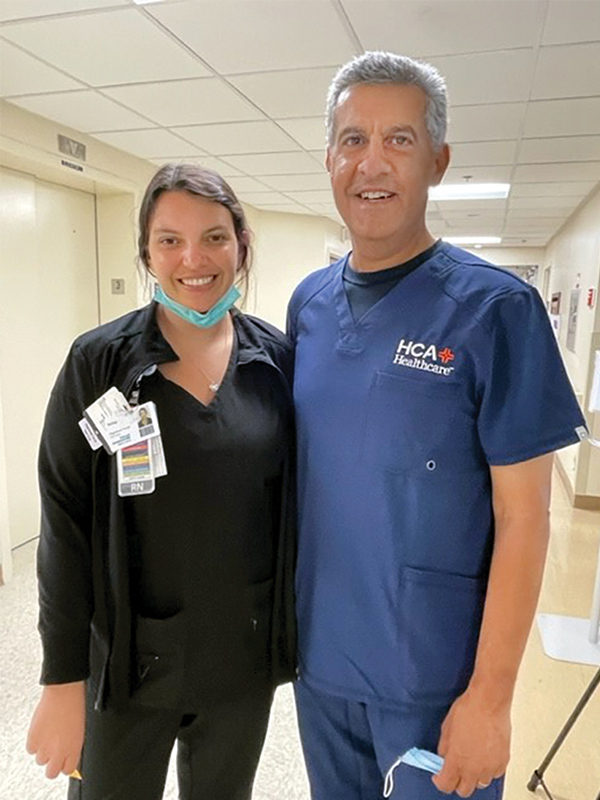 Photo of Sam Hazen, CEO of HCA Healthcare and Kelsy Hahn, RN during their shadow experience at TriStar Hendersonville Medical Center.